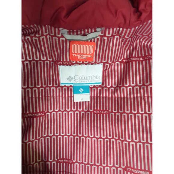 Columbia Men's Wister Slope Insulated Jacket Red Thermal Coil Hooded Size M - Picture 7 of 12